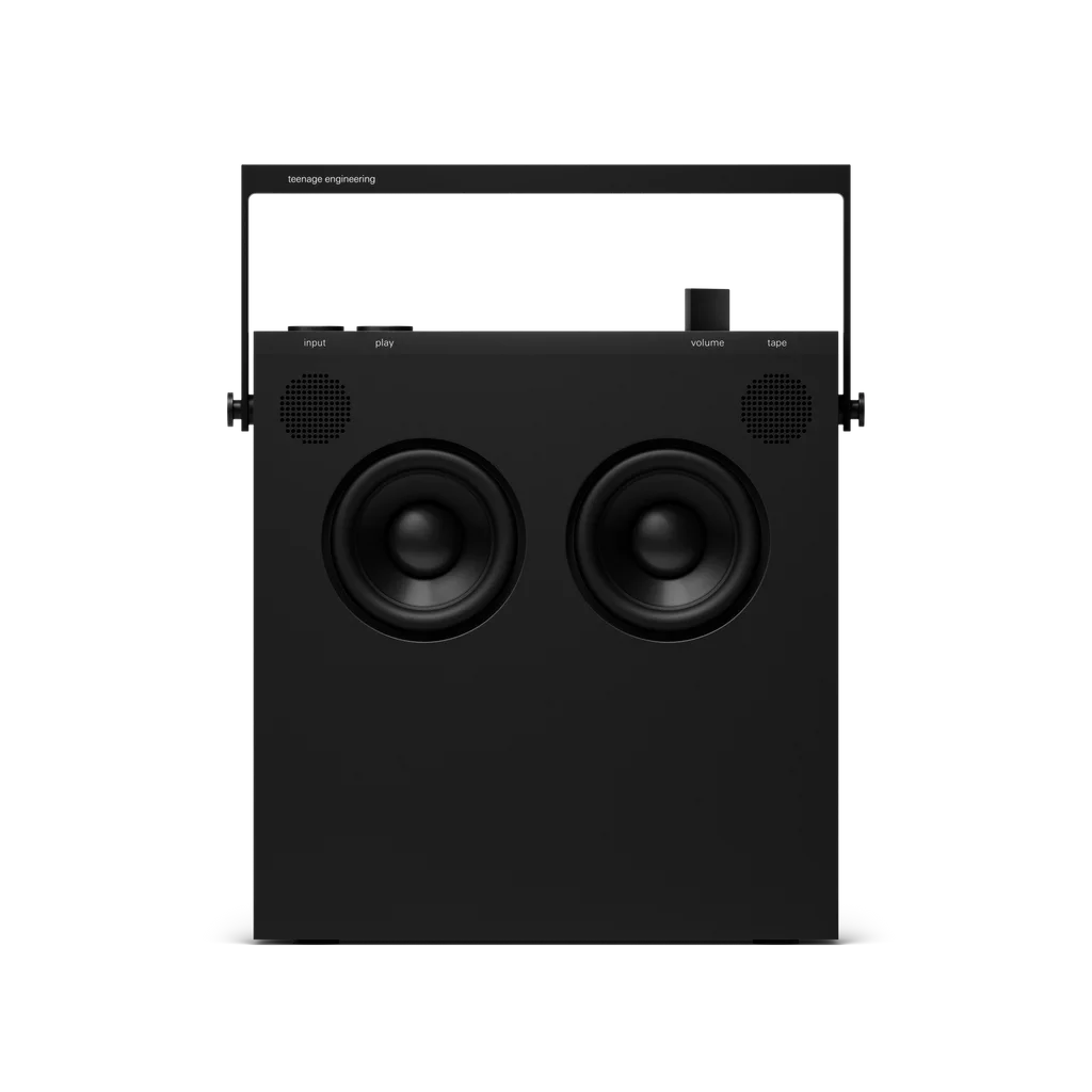 Matte black OB-4 speaker from the front