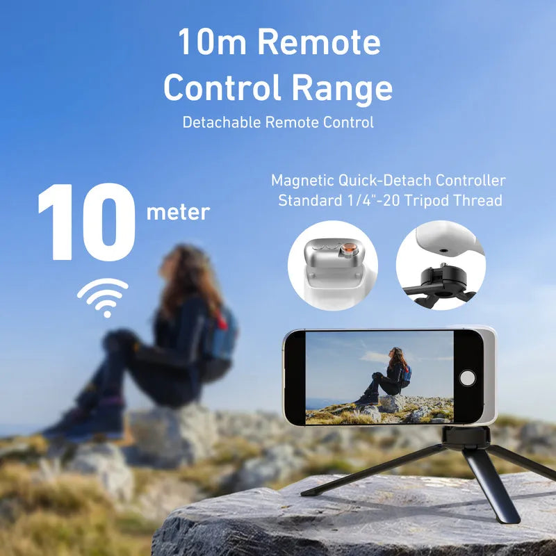 TELESIN ที่จับโทรศัพท์แม่เหล็กสำหรับถ่ายภาพพร้อมรีโมท - ถ่ายภาพ 360° ระดับมืออาชีพ