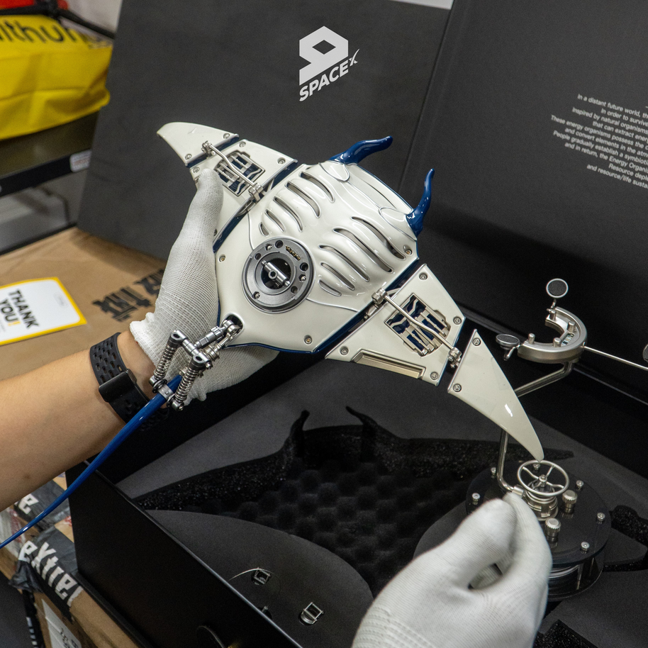 Steampunk Mobula Manta Ray 3D โลหะเครื่องกล