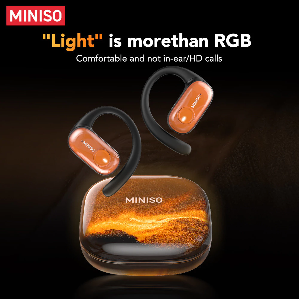 Miniso MS185 หูฟังไร้สาย Bluetooth 5.4 – ไดรเวอร์ 14.2 มม., เวลาเล่น 4.5 ชม., การควบคุมแบบสัมผัส, ไมโครโฟนในตัว