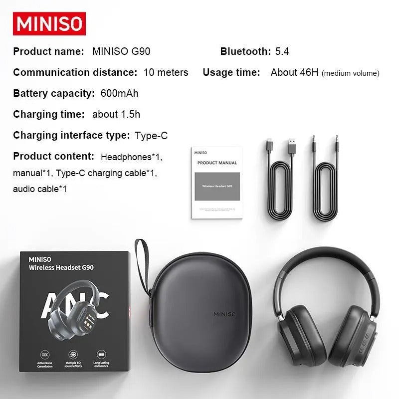 หูฟังไร้สาย MINISO G90 - เทคโนโลยีตัดเสียงรบกวน การควบคุมแบบสัมผัส และเสียงคุณภาพสูง