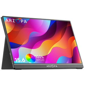 Arzopa B8 จอภาพพกพา Full HD ขนาด 15.6 นิ้ว สำหรับแล็ปท็อป [แถมเคส + สายเชื่อมต่อฟรี]