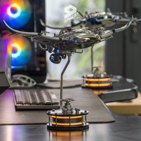Steampunk Mobula Manta Ray 3D โลหะเครื่องกล