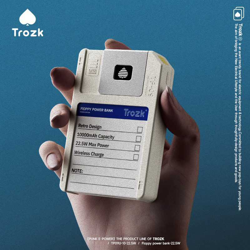 พาวเวอร์แบงค์แม่เหล็ก TROZK TP-09 10000mAh – มัลติฟังก์ชั่นพร้อมพื้นที่จัดเก็บในตัว