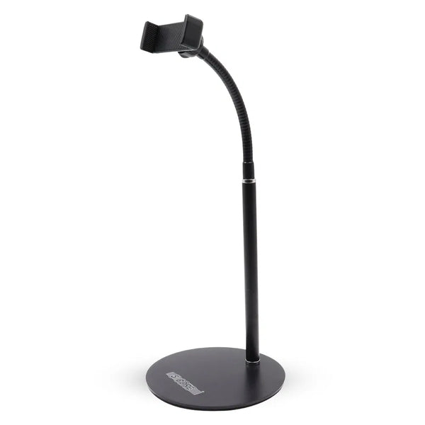 Adjustable Desk Phone Stand with Gooseneck Arm and Weighted Round Base