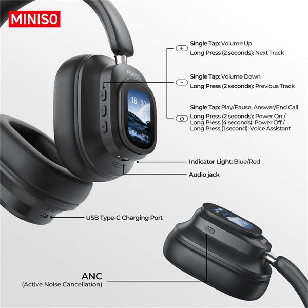 หูฟังไร้สาย MINISO G90 - เทคโนโลยีตัดเสียงรบกวน การควบคุมแบบสัมผัส และเสียงคุณภาพสูง