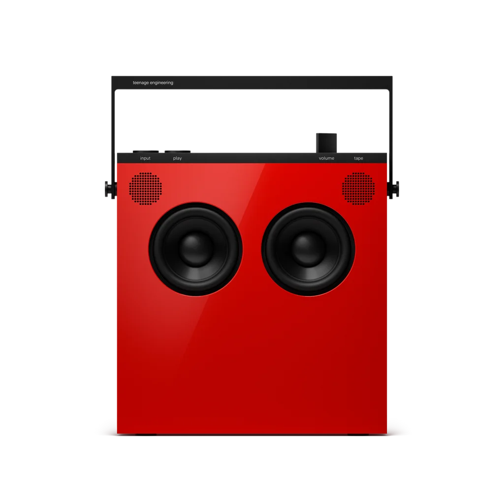 Red OB-4 speaker from the front