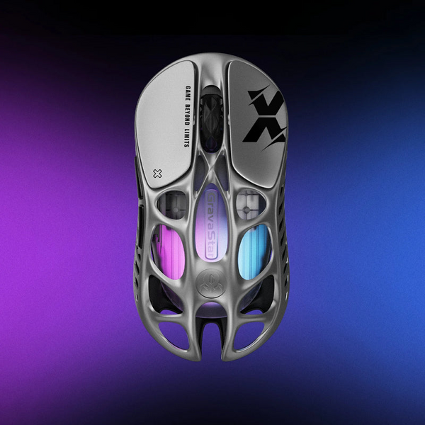 เมาส์เกมมิ่งไร้สาย GravaStar Mercury X: น้ำหนักเบามาก ดีไซน์กลวง เซ็นเซอร์ PAW 3950 ระดับพรีเมียม 