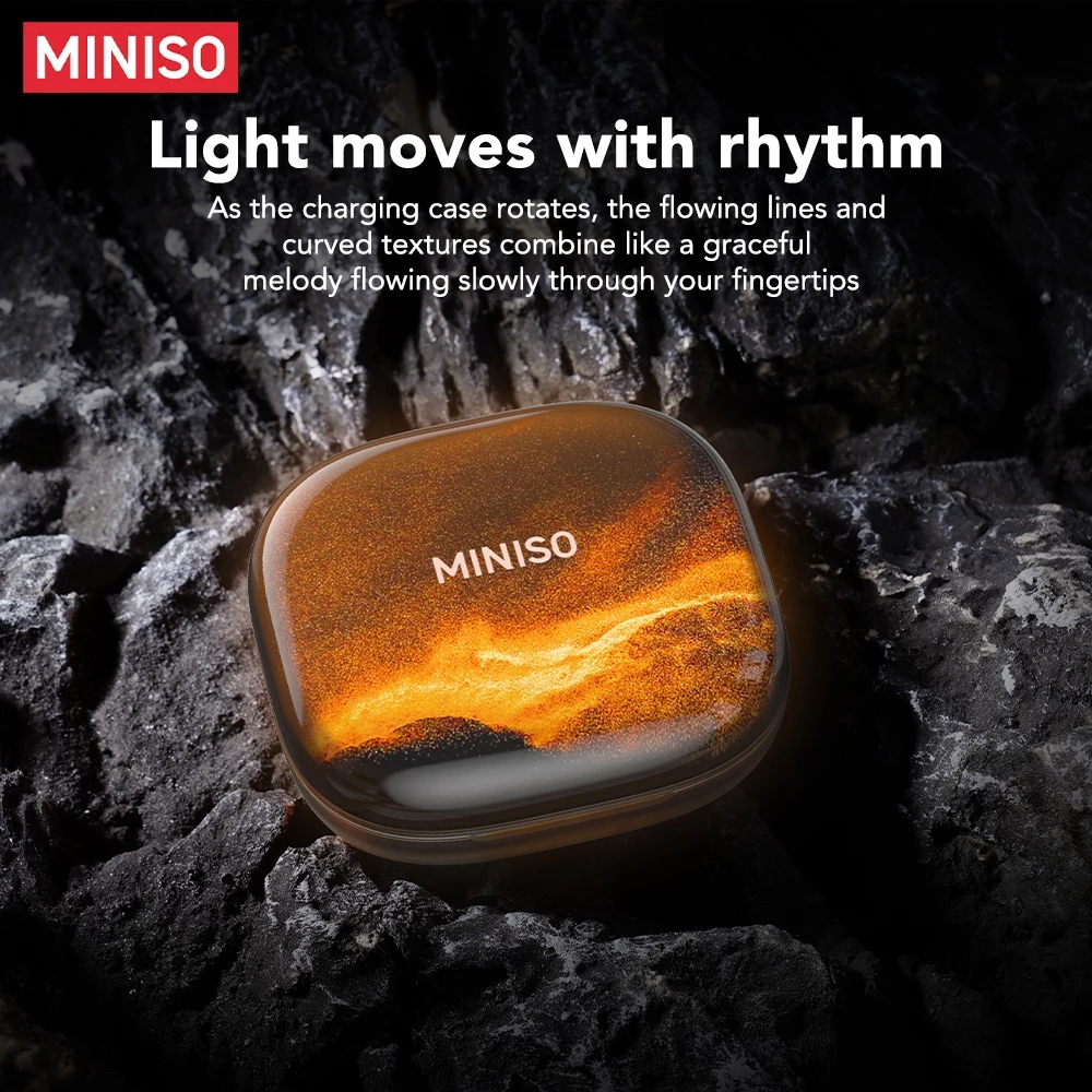 Miniso MS185 หูฟังไร้สาย Bluetooth 5.4 – ไดรเวอร์ 14.2 มม., เวลาเล่น 4.5 ชม., การควบคุมแบบสัมผัส, ไมโครโฟนในตัว