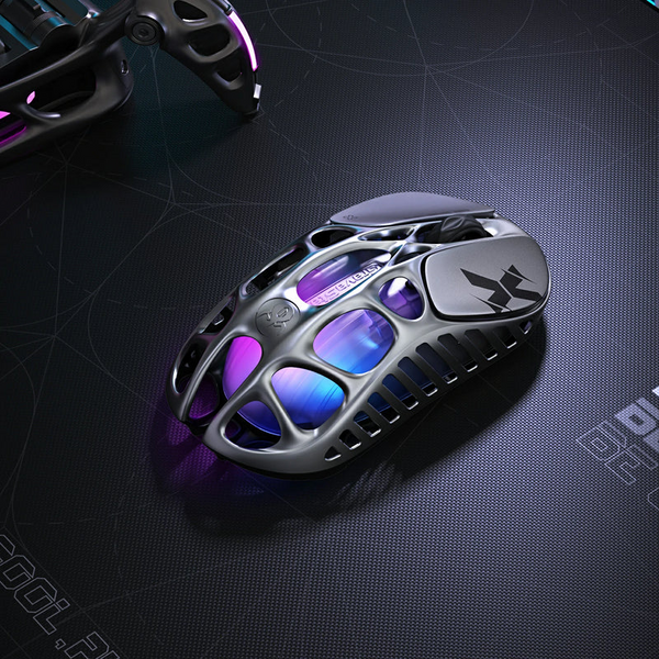 เมาส์เกมมิ่งไร้สาย GravaStar Mercury X: น้ำหนักเบามาก ดีไซน์กลวง เซ็นเซอร์ PAW 3950 ระดับพรีเมียม 