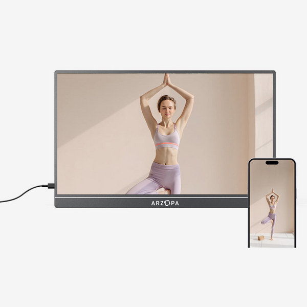 Arzopa B8 จอภาพพกพา Full HD ขนาด 15.6 นิ้ว สำหรับแล็ปท็อป [แถมเคส + สายเชื่อมต่อฟรี]