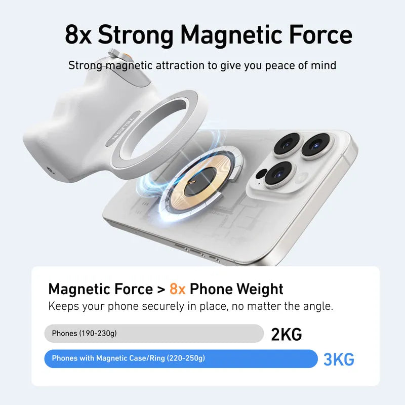 TELESIN ที่จับโทรศัพท์แม่เหล็กสำหรับถ่ายภาพพร้อมรีโมท - ถ่ายภาพ 360° ระดับมืออาชีพ