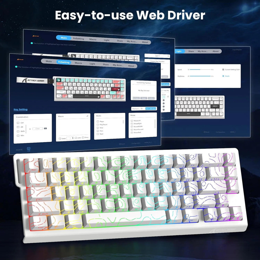 Attack Shark X68 HE Wired 60% Magnetic Keyboard, photo 5
