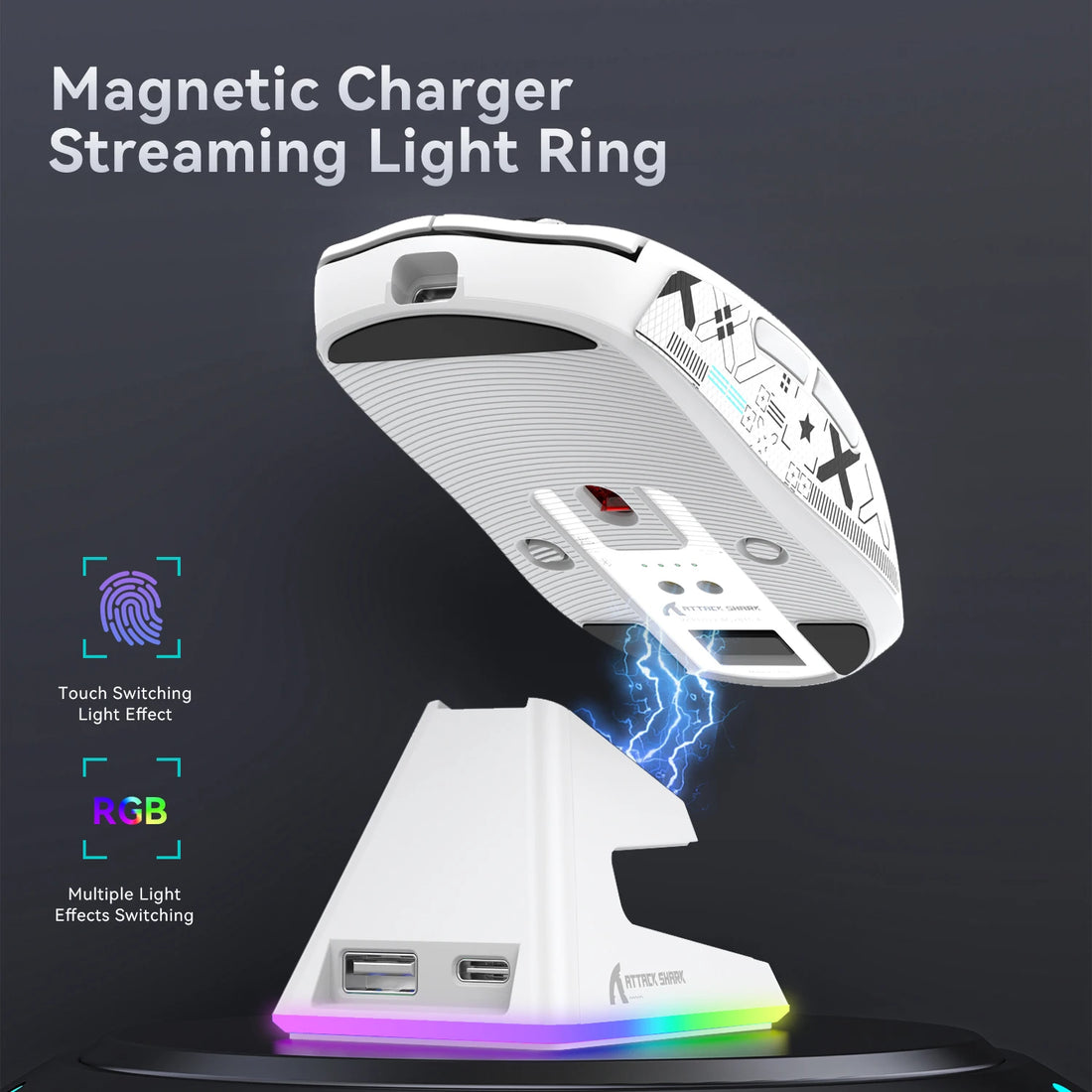 Attack Shark X6 Tri-Mode Mouse with Magnetic Charging Dock, photo 6
