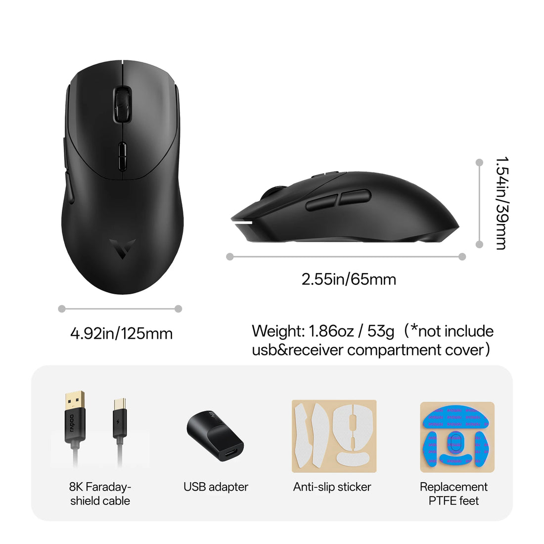 Rapoo VT9 / VT9 MAX 8K Wireless Gaming Mouse, photo 8