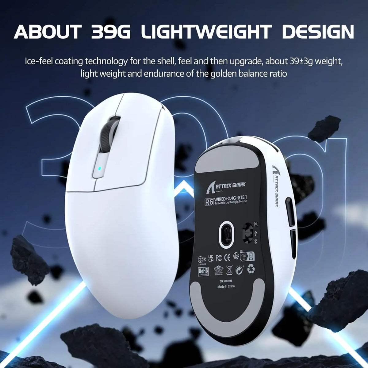 Attack Shark R6 8K Wireless Gaming Mouse, PAW3950, photo 4