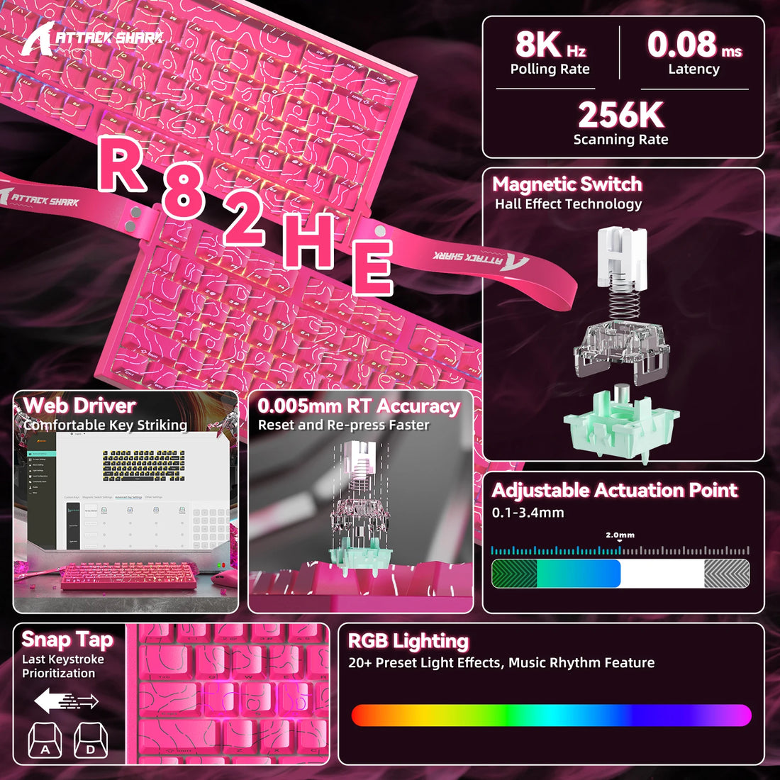 Attack Shark R82 HE Wired 75% Magnetic Keyboard, photo 6