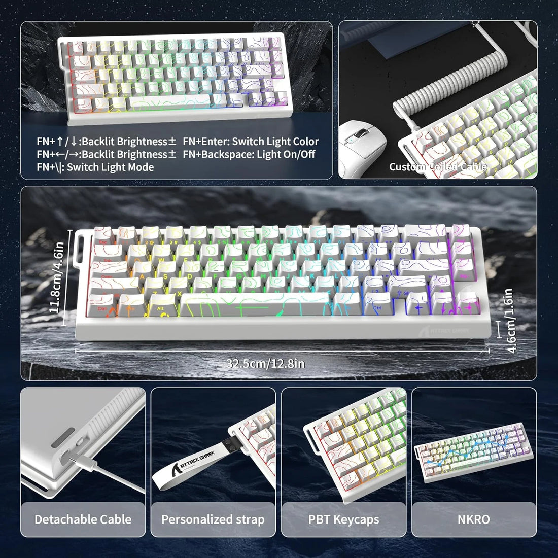 Attack Shark X68 HE Wired 60% Magnetic Keyboard, photo 6