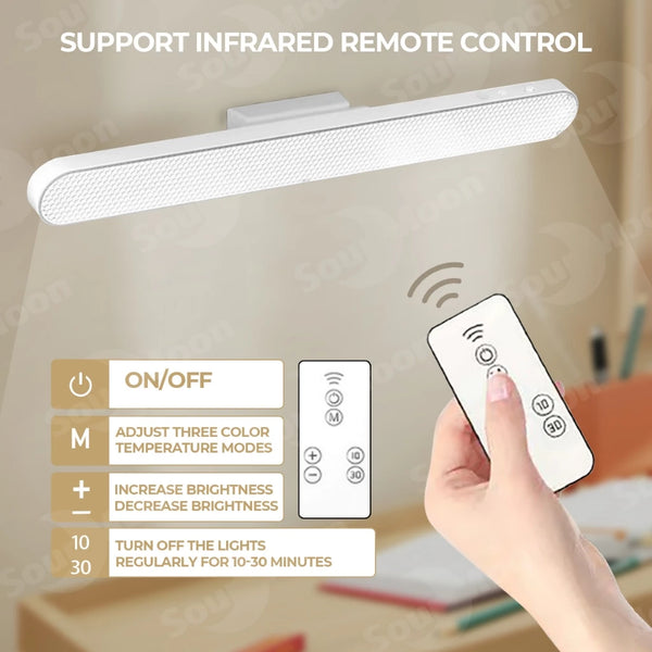 Magnetic LED Light Rechargeable Table Lamp For Study Remote Control Desk Lamp Dimmable Cabinet Light
