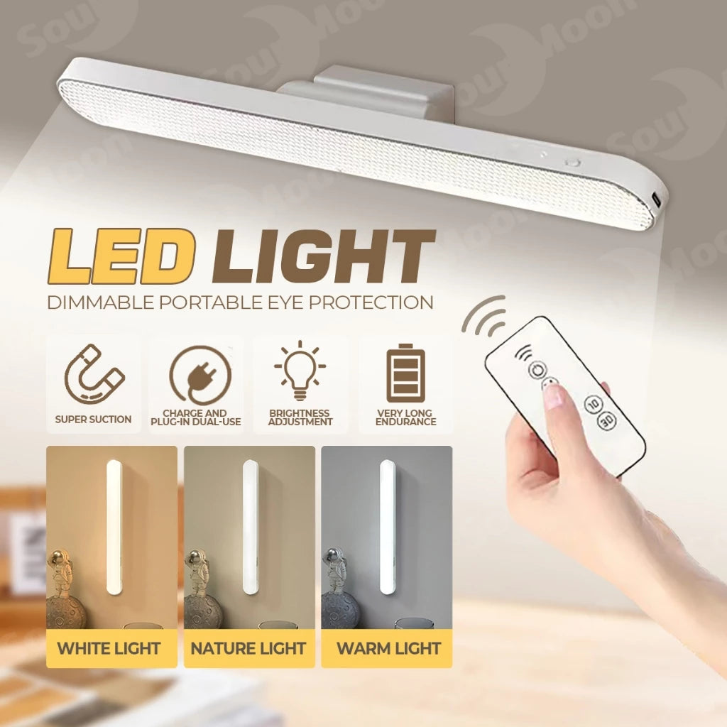 Magnetic LED Light Rechargeable Table Lamp For Study Remote Control Desk Lamp Dimmable Cabinet Light
